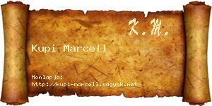 Kupi Marcell névjegykártya